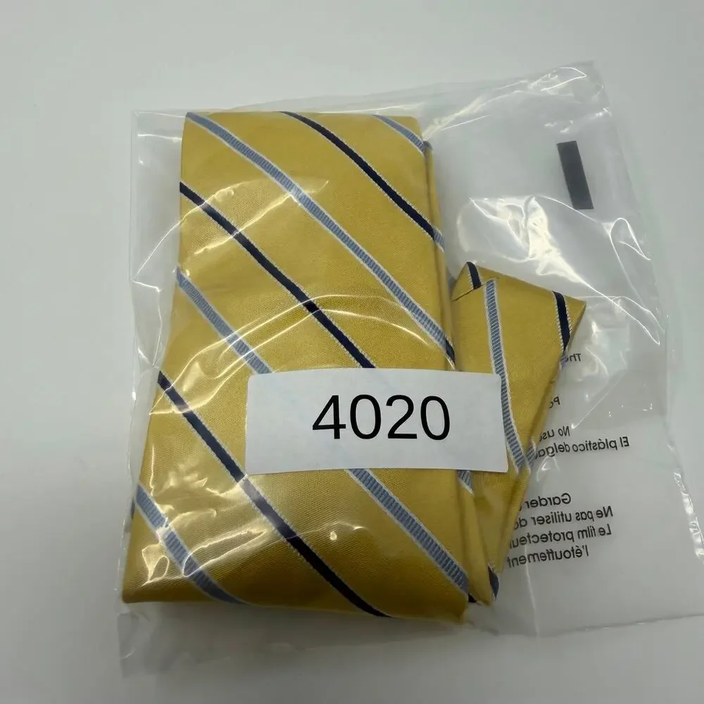 Vintage Forsyth Yellow Striped Silk Tie Hand Sewn
